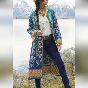 PERUVIAN CONNECTION Bavella Folklore Long Cardigan coat BabyAlpaca/wool Blend.XS
